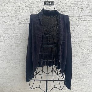 Mexx Open Front Scalloped edge Knit Cardigan